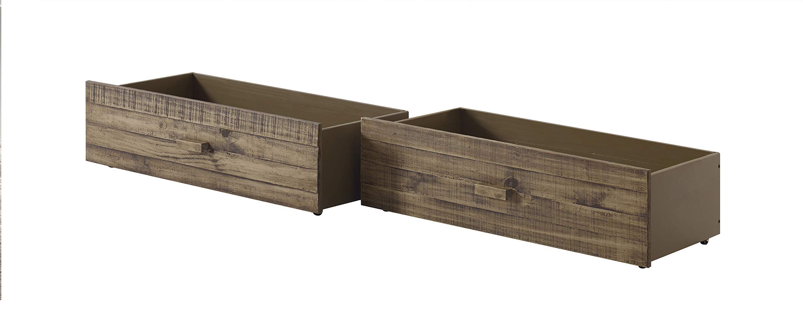 Donco Kids Front Porch Solid Wood Underbed Drawer in Rustic Driftwood (Set of 2)